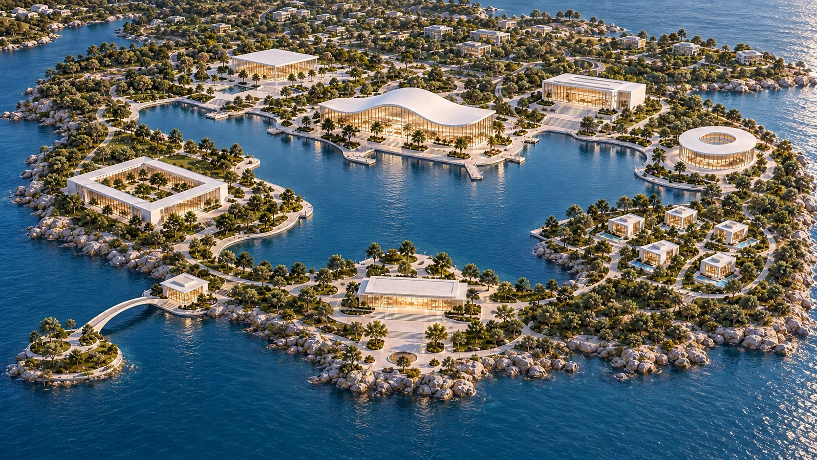 An aerial view of Bitcoin, with eight places to explore.